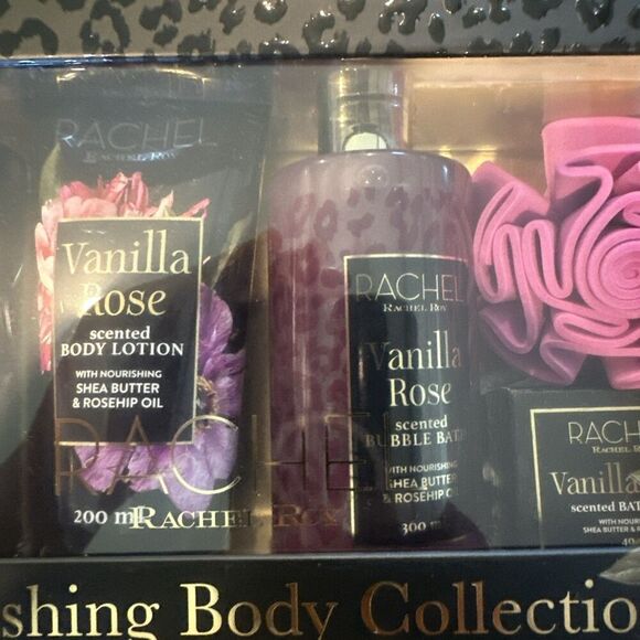 RACHEL ROY Nourishing Body Collection Vanilla Rose 5 Piece Body Wash Lotion Puff - Picture 4 of 5